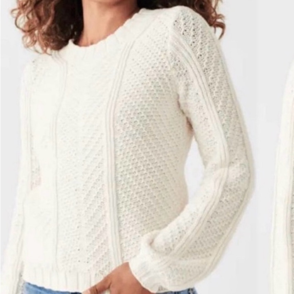 Faherty Cream Cable Knit Sweater